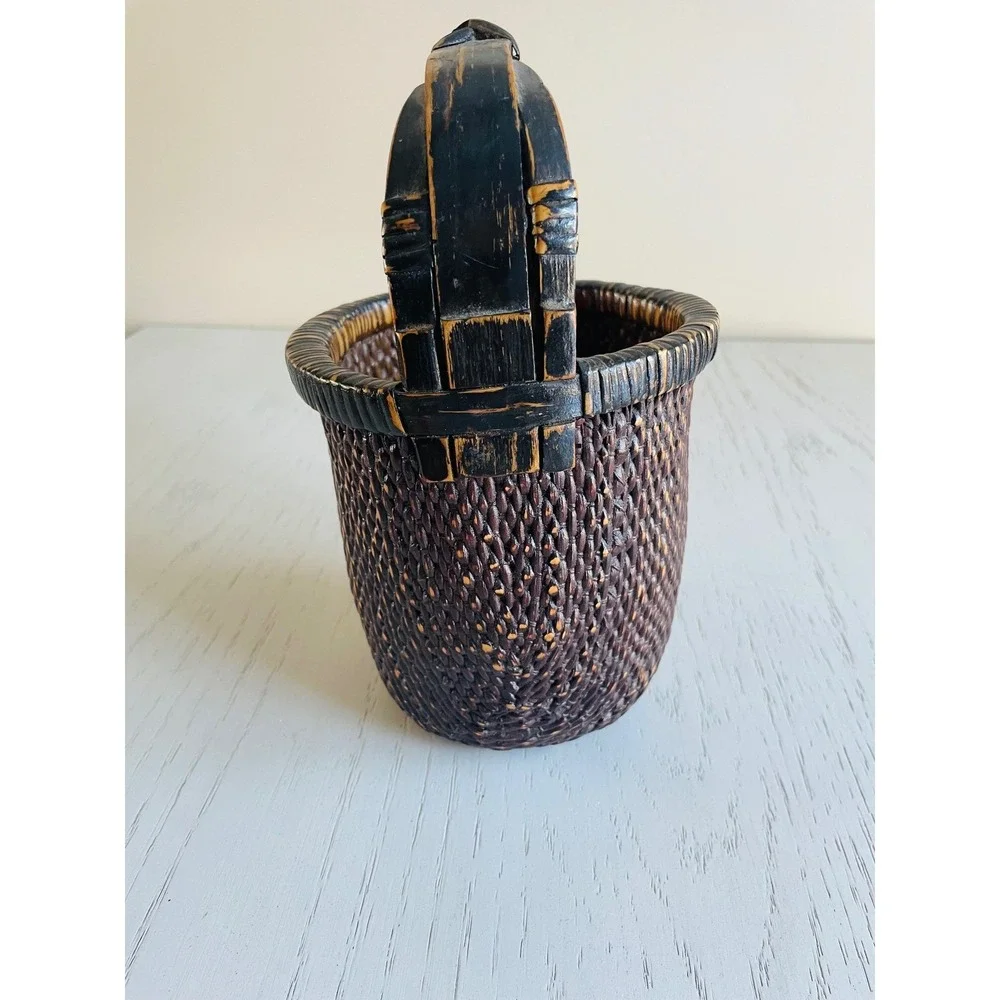 Antique Hand‎ Woven Chinese Rice Gathering Basket